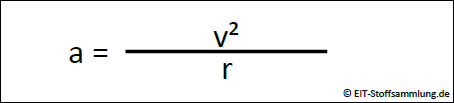 Rotationsbewegung - Beschleunigung radial tritt immer auf (Drehzahl / Radius)