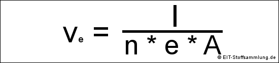 mittlere Bewegungsgeschwindigkeit der Elektronen (v=I/(n*e*A))