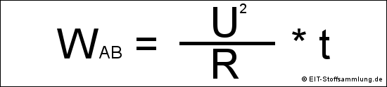 elektrische abgegebene Energie (W = U^2 / R)