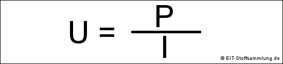 elektrische Spannung (U=P/I)