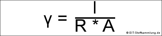 spezifischer Leitwert (y = l / (R * A))