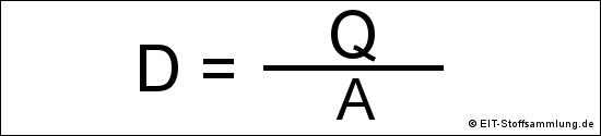 elektrischer Flussdichte (D = Q / A)