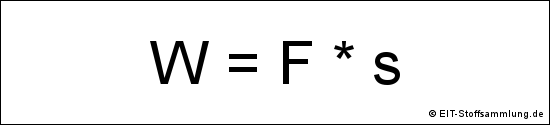 Energie eines Elektrons im elektrischen Feld (W = F * s)