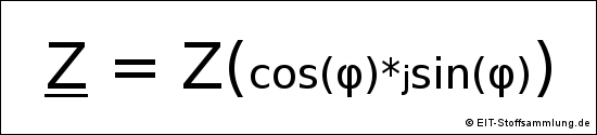 Impedanz = Scheinwiderstand * (cos(φ)*jsin(φ)) | (Z_ = Z * (cos(phi) * j sin(phi)))